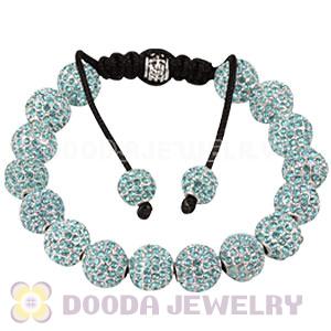 Cheap Cyan Disco Ball Bead Alloy Crystal Bracelets Wholesale