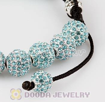 Cheap Cyan Disco Ball Bead Alloy Crystal Bracelets Wholesale