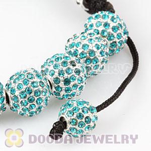 Cheap Teal Disco Ball Bead Alloy Crystal Bracelets Wholesale