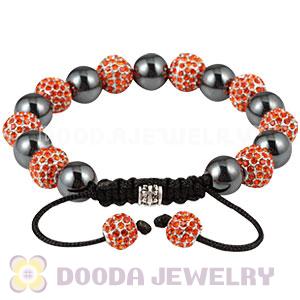 Cheap Red Disco Ball Bead Bracelet With Hematite Wholesale 