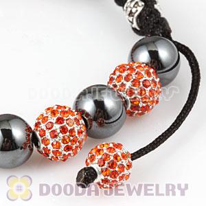 Cheap Red Disco Ball Bead Bracelet With Hematite Wholesale 