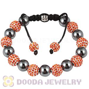 Cheap Red Disco Ball Bead Bracelet With Hematite Wholesale 