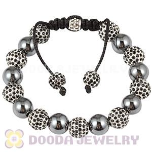 Cheap Black Disco Ball Bead Bracelet With Hematite Wholesale 