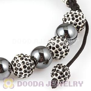 Cheap Black Disco Ball Bead Bracelet With Hematite Wholesale 