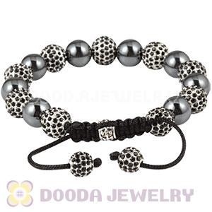 Cheap Black Disco Ball Bead Bracelet With Hematite Wholesale 