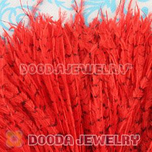 Red Striped Ostrich Plumes Trim Feather Hair Extensions Wholesale