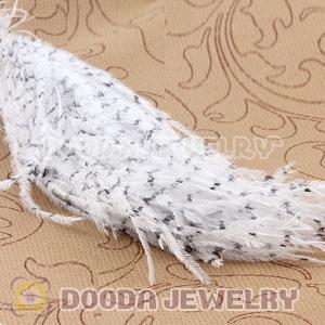 White Striped Ostrich Plumes Trim Feather Hair Extensions Wholesale