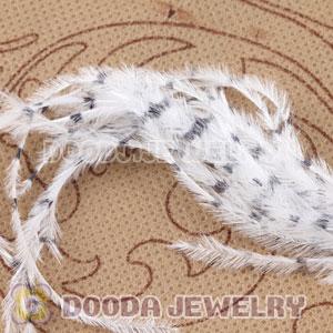 White Striped Ostrich Plumes Trim Feather Hair Extensions Wholesale