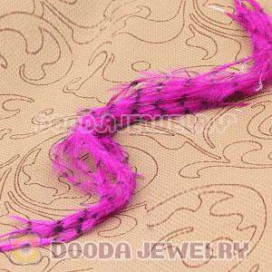 Magenta Striped Ostrich Plumes Trim Feather Hair Extensions Wholesale