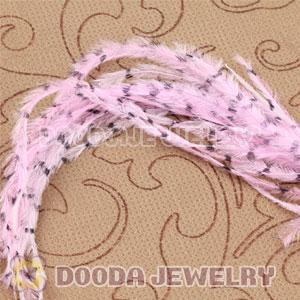 Pink Striped Ostrich Plumes Trim Feather Hair Extensions Wholesale