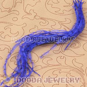 Navy Striped Ostrich Plumes Trim Feather Hair Extensions Wholesale