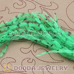 Green Striped Ostrich Plumes Trim Feather Hair Extensions Wholesale