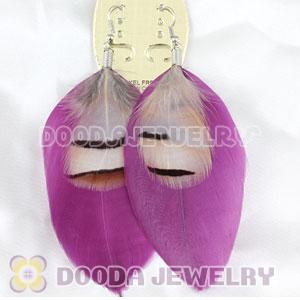 Wholesale Red Tibetan Jaderic Bohemia Styles Flake Feather Earrings