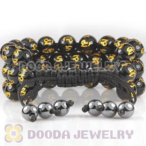 3 Row Black Agate Buddhist Bead Wrap Bracelet Wholesale