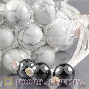 3 Row White Turquoise Wrap Bracelet With Hematite Wholesale