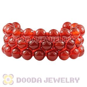 3 Row Red Agate Wrap Bracelet With Hematite Wholesale