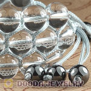 3 Row White Crystal Bead Wrap Bracelet With Hematite Wholesale