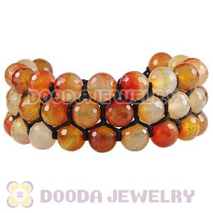 3 Row Faceted Agate Wrap Bracelet With Hematite Wholesale