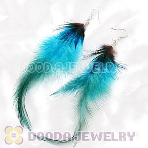 Blue Tibetan Jaderic Indianstyles Long Feather Earrings Wholesale