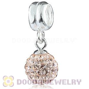 Sterling Silver European Charms Dangle Rose Czech Crystal Beads