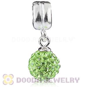Sterling Silver European Charms Dangle Lime Czech Crystal Beads