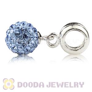 Sterling Silver European Charms Dangle Blue Czech Crystal Beads