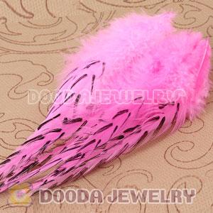 Natural Striped Pink Grizzly Rooster Feather Hair Extensions Wholesale