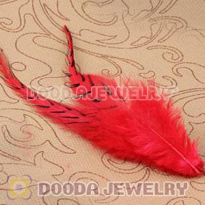 Natural Striped Red Grizzly Rooster Feather Hair Extensions Wholesale