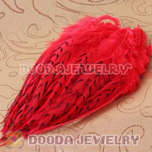 Natural Striped Red Grizzly Rooster Feather Hair Extensions Wholesale