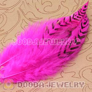 Natural Striped Magenta Grizzly Rooster Feather Hair Extensions Wholesale
