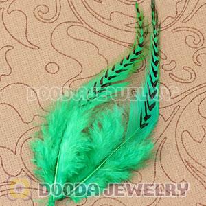 Natural Striped Lime Grizzly Rooster Feather Hair Extensions Wholesale
