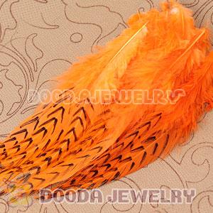 Natural Striped Orange Grizzly Rooster Feather Hair Extensions Wholesale