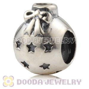 Sterling Silver Christmas Ball Beads With Olive Stone