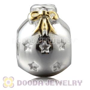 Gold Plated Sterling Silver Christmas Ball Beads With Purple Stone