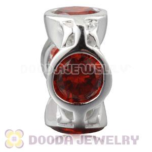 Authentic Sterling Silver Spacer Beads With Orange Stones