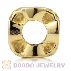 Gold Plated Sterling Silver Spacer Beads With Purple Stones