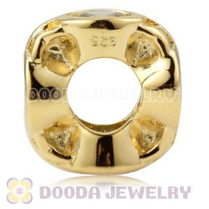 Gold Plated Sterling Silver Spacer Beads With Olive Stones