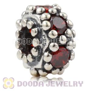 925 Sterling Silver Charm Beads With Orange Stone