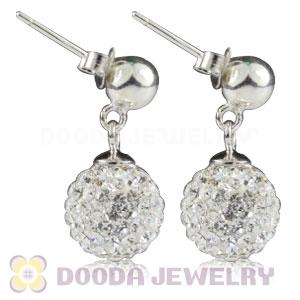 10mm Czech Crystal Ball Sterling Silver Dangle Earrings Wholesale 