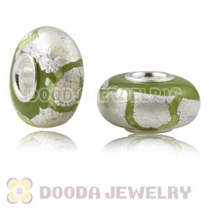 925 Silver Foil Glass Charm Beads Jewelry With Sterling Silver Single Core
