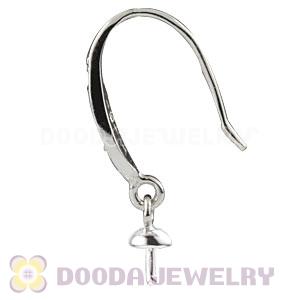 Sterling Silver Inlay CZ Stone Earring Component Findings Wholesale