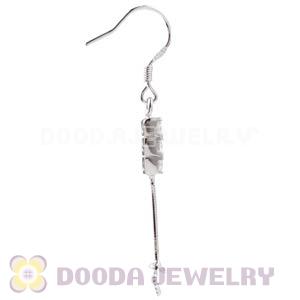 Sterling Silver Inlay CZ Stone Earring Component Findings Wholesale