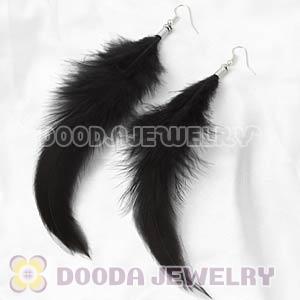 Long Black Tibetan Jaderic Bohemia Feather Earrings Wholesale