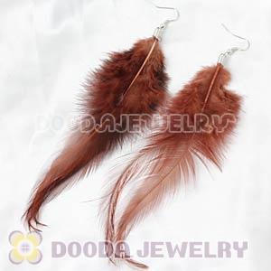 Long Grizzly Tibetan Jaderic Bohemia Feather Earrings Wholesale