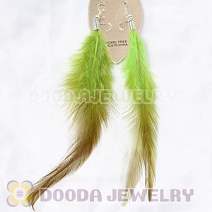 Long Green Tibetan Jaderic Bohemia Feather Earrings Wholesale