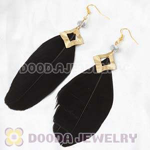 Black Long Crystal Feather Earrings Forever 21 Wholesale