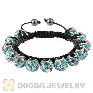 Fashion Handmade Style TresorBeads Bracelets With Cyan Crystal Beads And Hematite