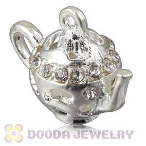 Fashion Silver Plated Alloy Teapot Pendants With Stones Wholesale