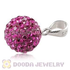 Sterling Silver 10mm Magenta Czech Crystal Pendants Wholesale
