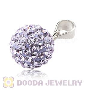 Sterling Silver 10mm Lavender Purple Czech Crystal Pendants Wholesale